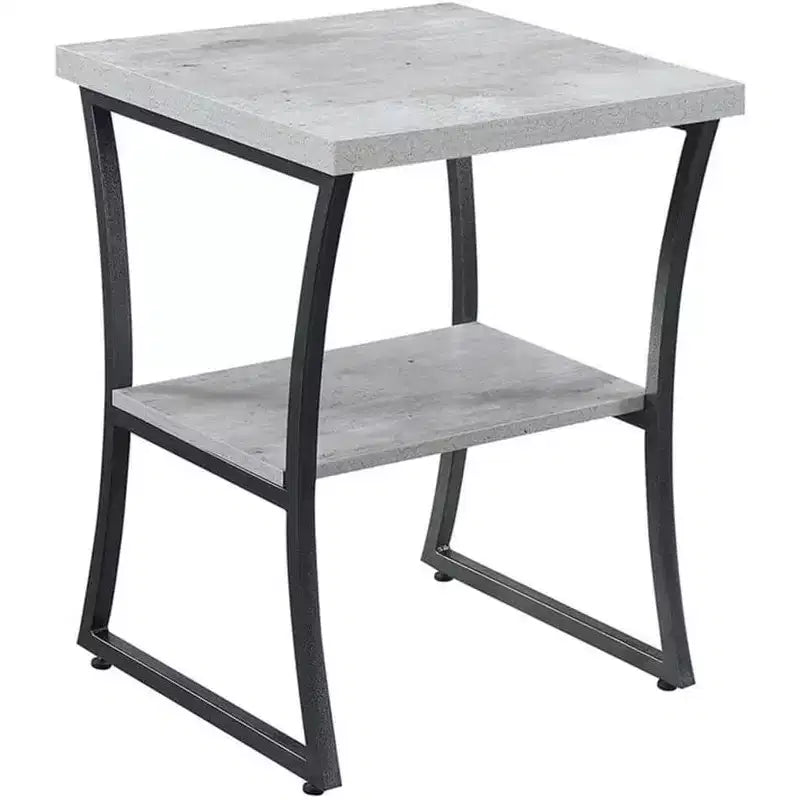 Table d'appoint ronde en métal, coloris Espresso/Gris ardoise, 1 pièce