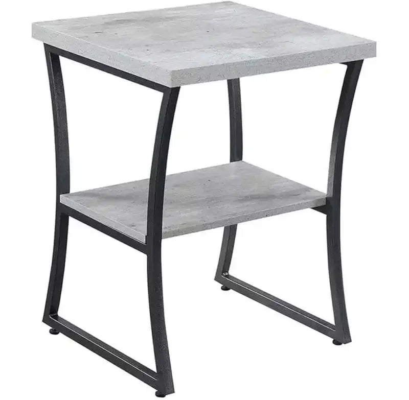 Table d'appoint ronde en métal, coloris Espresso/Gris ardoise, 1 pièce