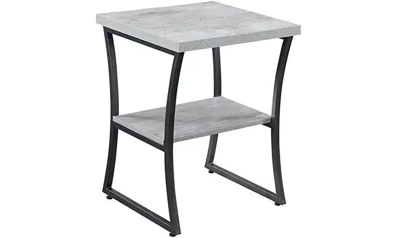 Table d'appoint ronde en métal, coloris Espresso/Gris ardoise, 1 pièce