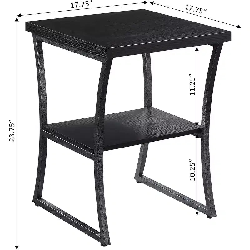Table d'appoint ronde en métal, coloris Espresso/Gris ardoise, 1 pièce