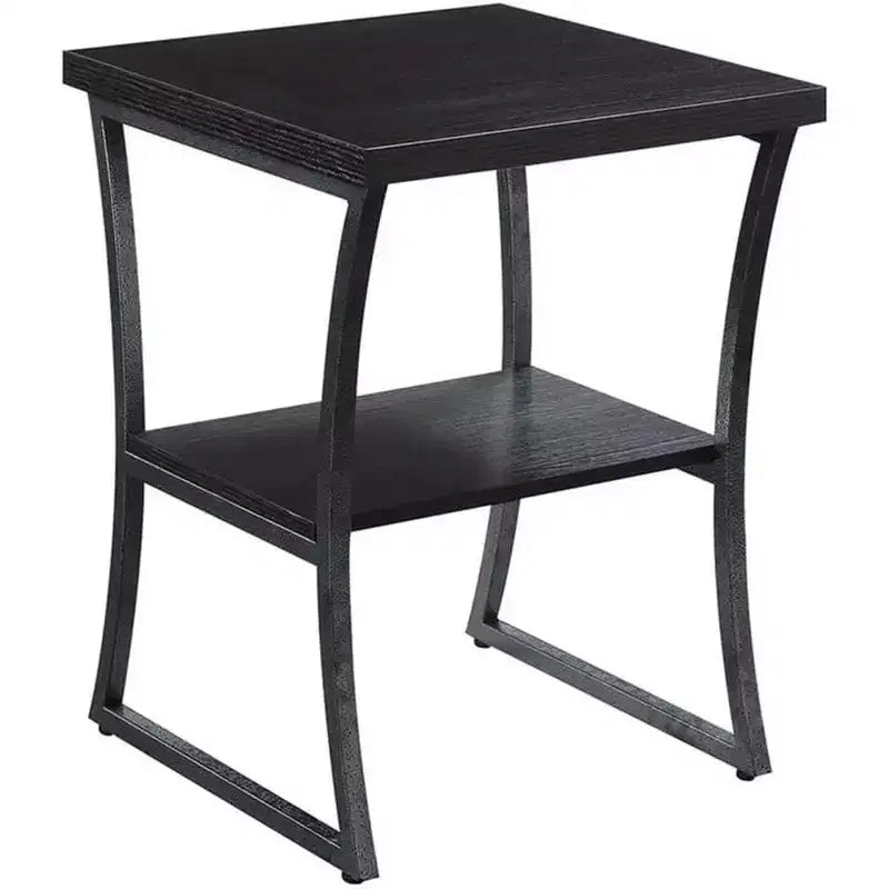 Table d'appoint ronde en métal, coloris Espresso/Gris ardoise, 1 pièce