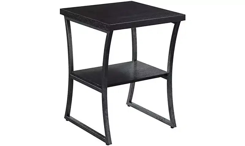 Table d'appoint ronde en métal, coloris Espresso/Gris ardoise, 1 pièce