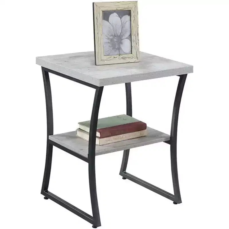 Table d'appoint ronde en métal, coloris Espresso/Gris ardoise, 1 pièce