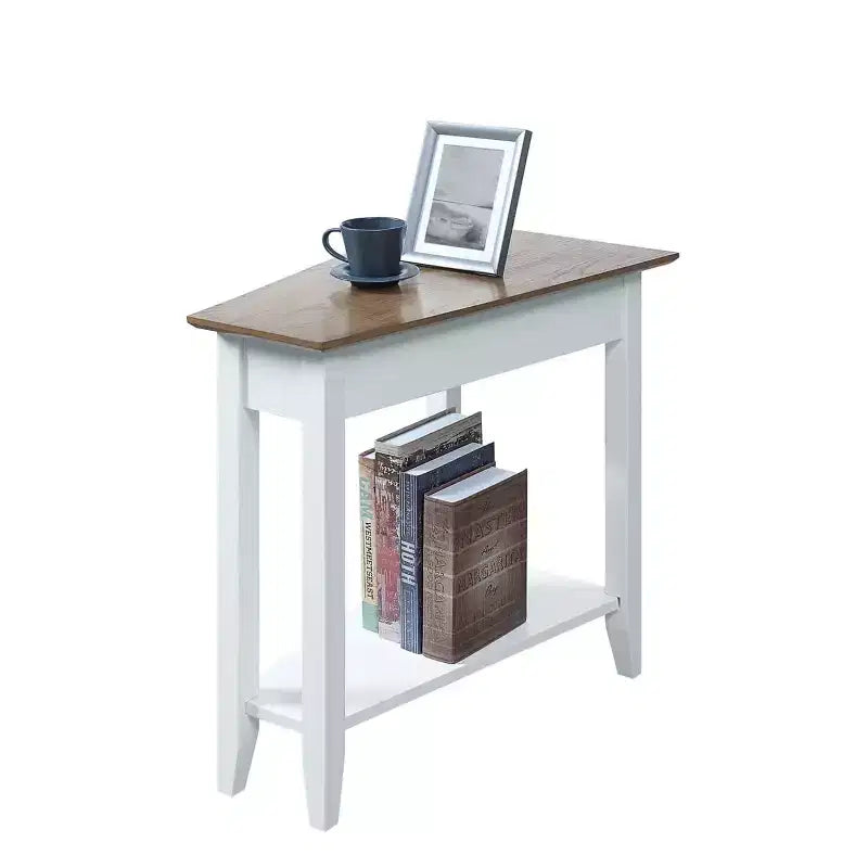 Table d'appoint ronde en bois, cerisier/bois flotté blanc, 1 pièce