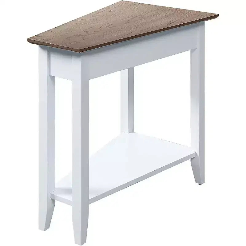 Table d'appoint ronde en bois, cerisier/bois flotté blanc, 1 pièce