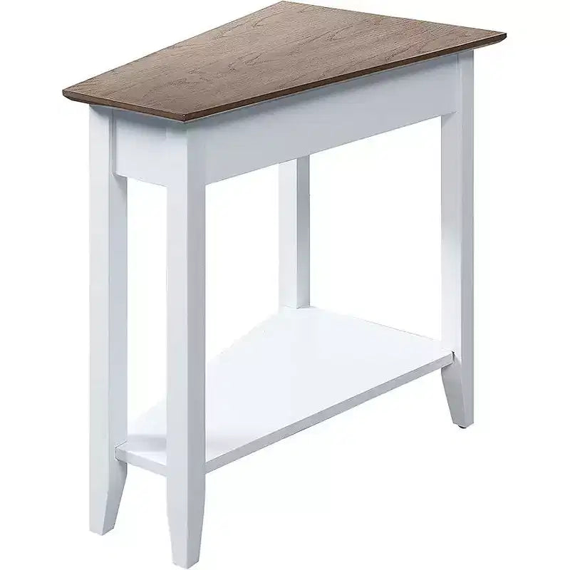Table d'appoint ronde en bois, cerisier/bois flotté blanc, 1 pièce