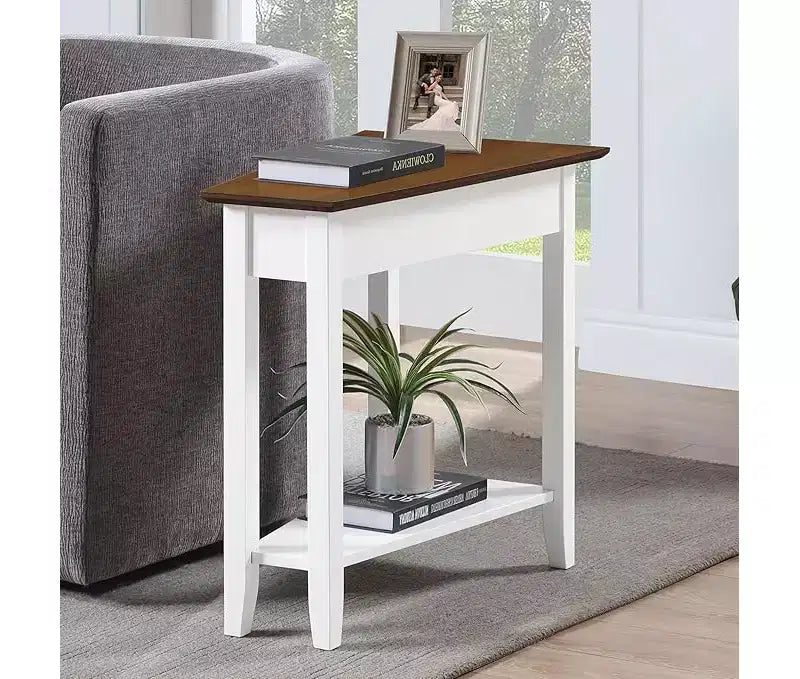 Table d'appoint ronde en bois, cerisier/bois flotté blanc, 1 pièce