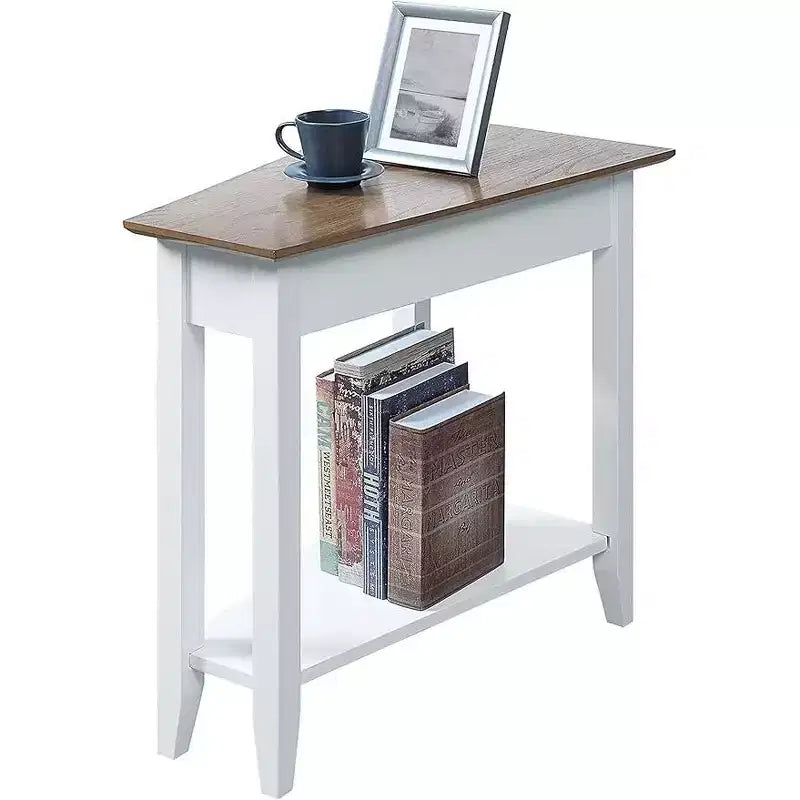 Table d'appoint ronde en bois, cerisier/bois flotté blanc, 1 pièce