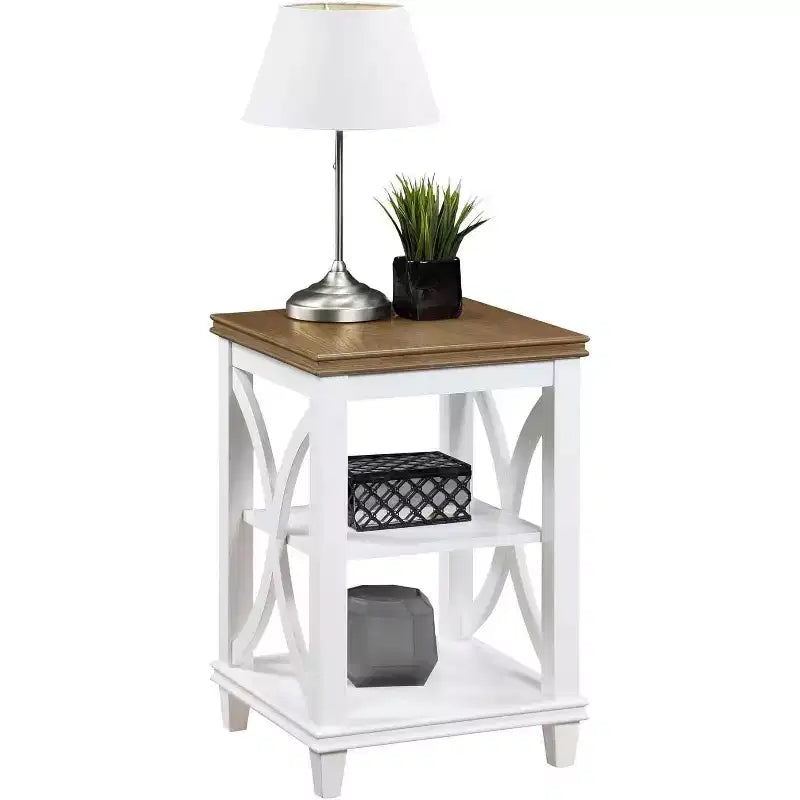 Table d'appoint rectangulaire en bois noir/blanc Driftwood, 1 pièce