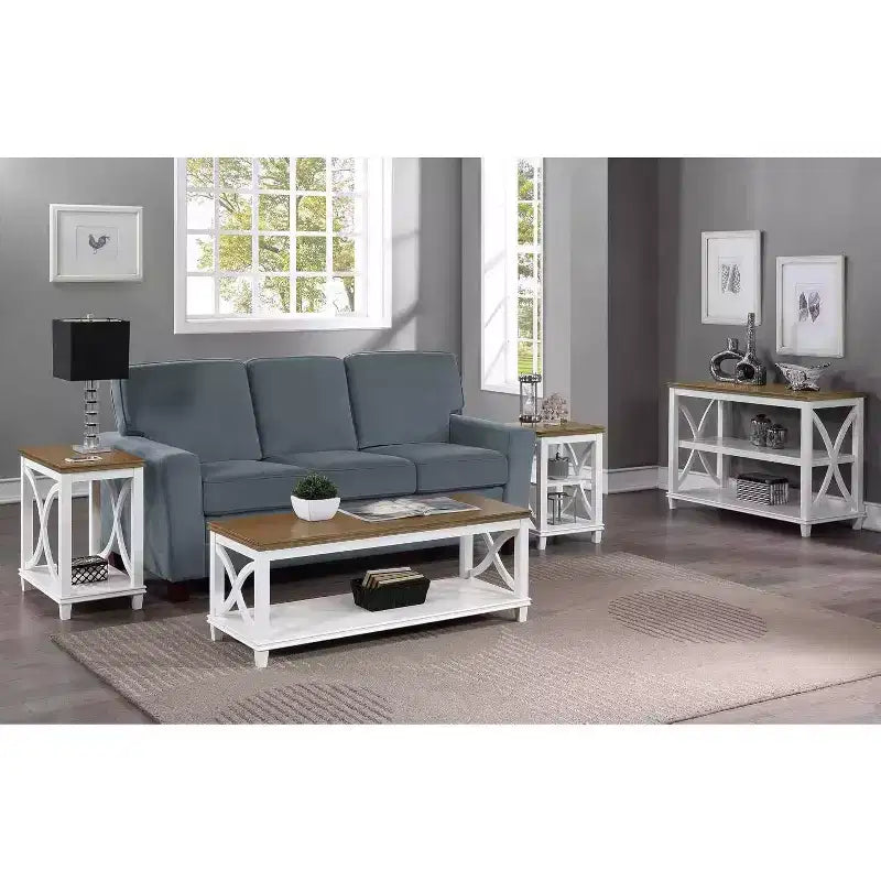 Table d'appoint rectangulaire en bois noir/blanc Driftwood, 1 pièce