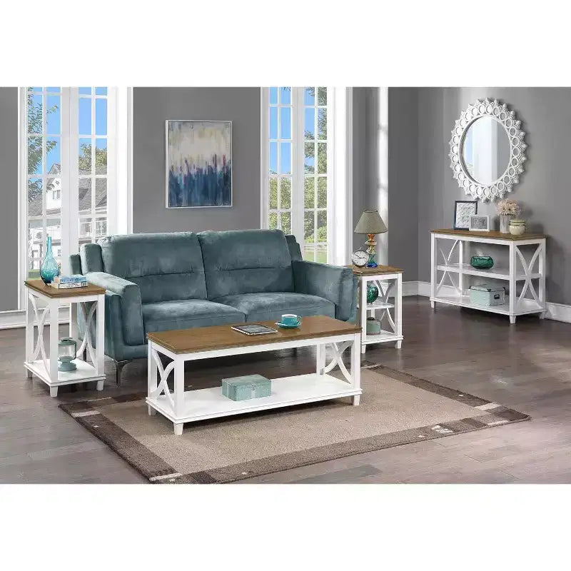 Table d'appoint rectangulaire en bois noir/blanc Driftwood, 1 pièce