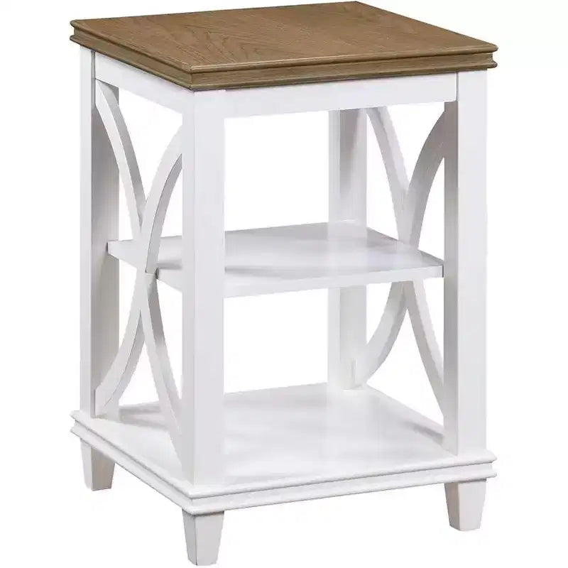 Table d'appoint rectangulaire en bois noir/blanc Driftwood, 1 pièce