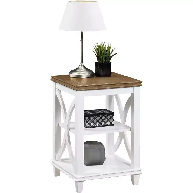 Table d'appoint rectangulaire en bois noir/blanc Driftwood, 1 pièce