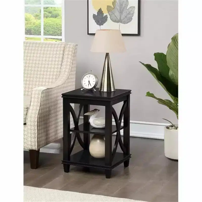 Table d'appoint rectangulaire en bois noir/blanc Driftwood, 1 pièce