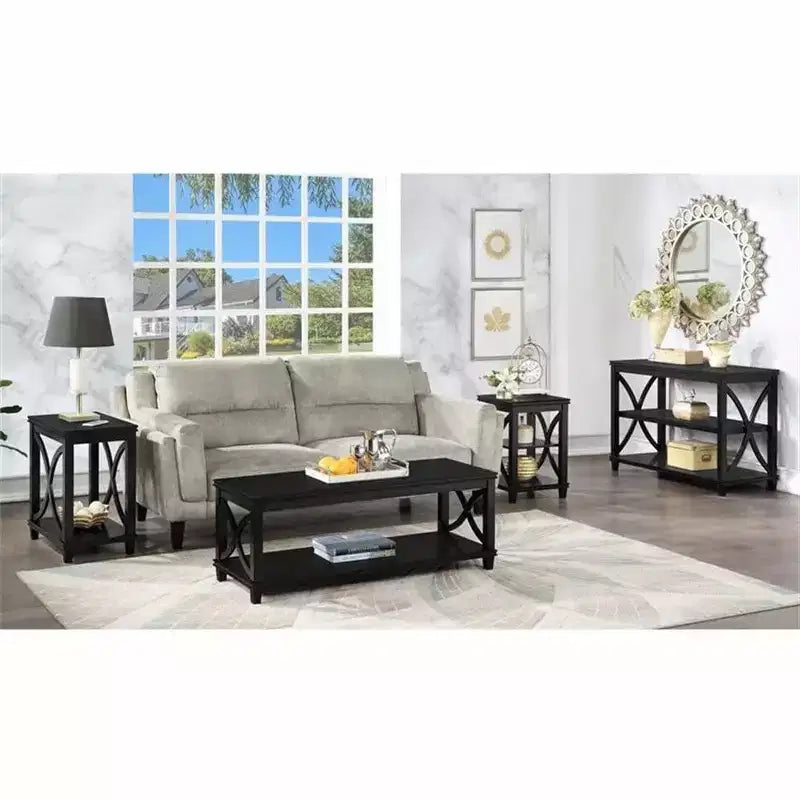 Table d'appoint rectangulaire en bois noir/blanc Driftwood, 1 pièce
