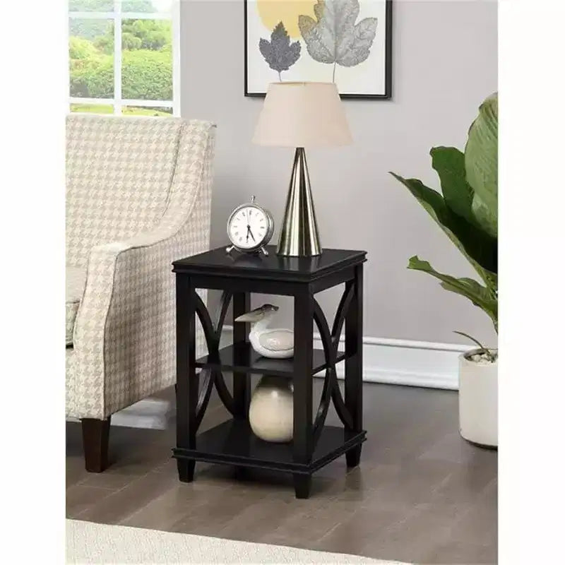 Table d'appoint rectangulaire en bois noir/blanc Driftwood, 1 pièce