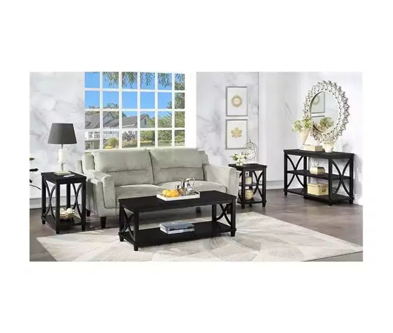 Table d'appoint rectangulaire en bois noir/blanc Driftwood, 1 pièce