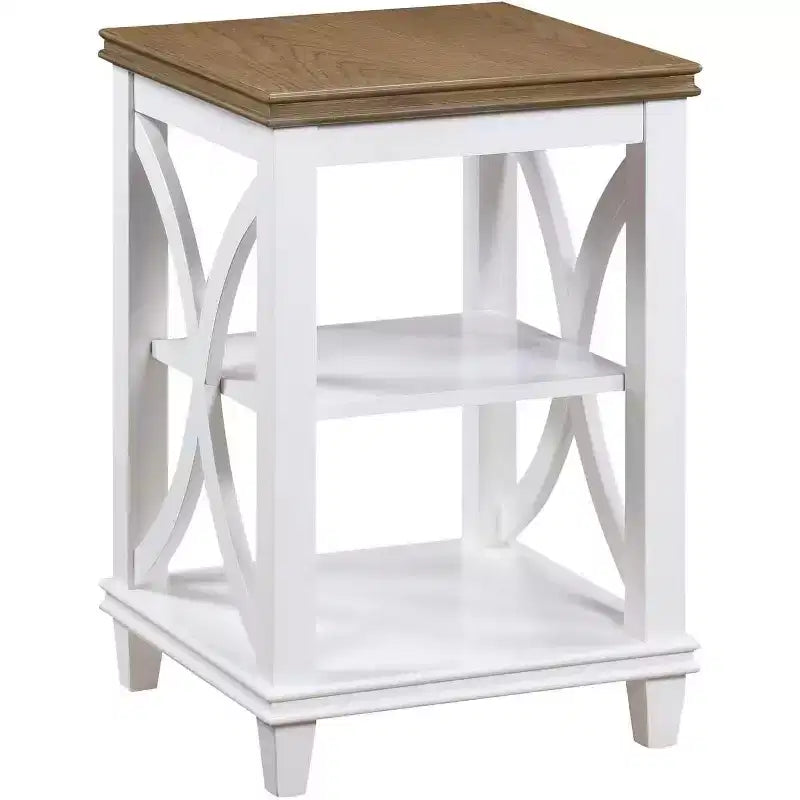 Table d'appoint rectangulaire en bois noir/blanc Driftwood, 1 pièce
