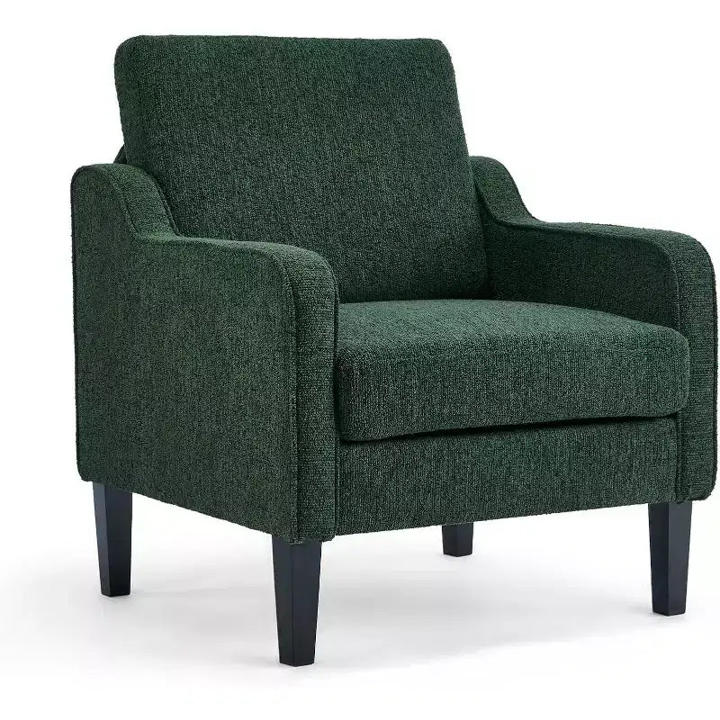 Fauteuil d'appoint rembourré gris/vert, 1 place