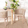 bali & pari Papua Rattan Dining Chair: Mahogany Frame, Bohemian Design, Rounded Backrest