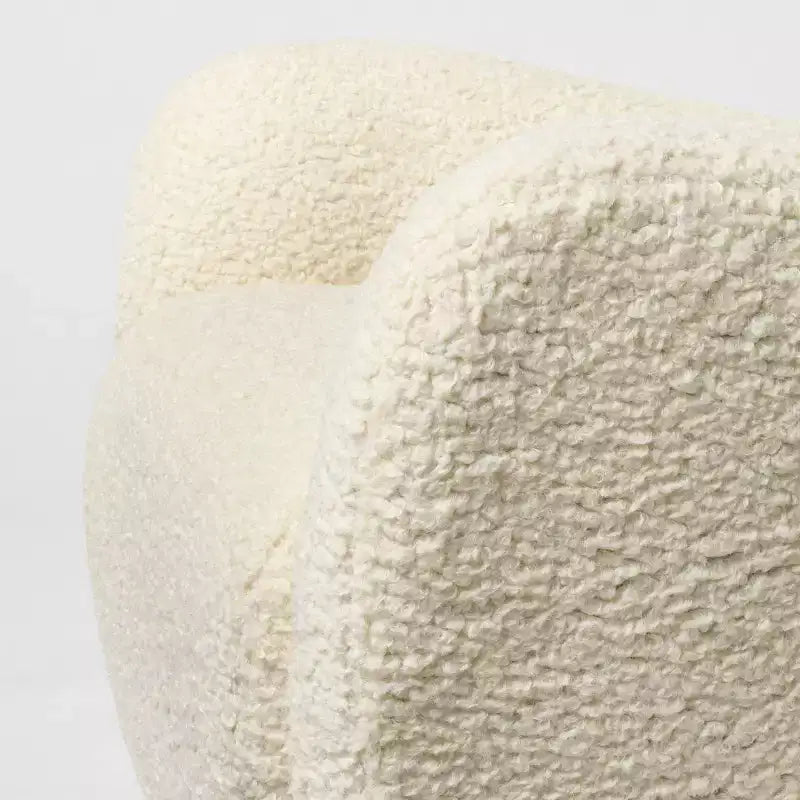 Fauteuil pivotant imitation peau de mouton crème, une place