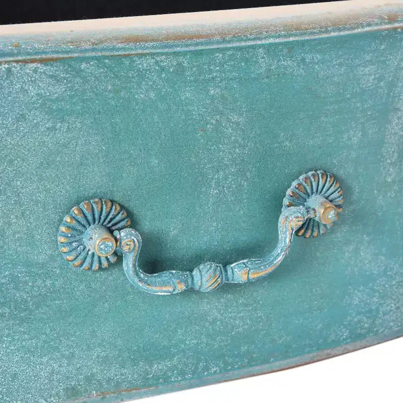 Commode bleue vieillie à 3 tiroirs pour adultes