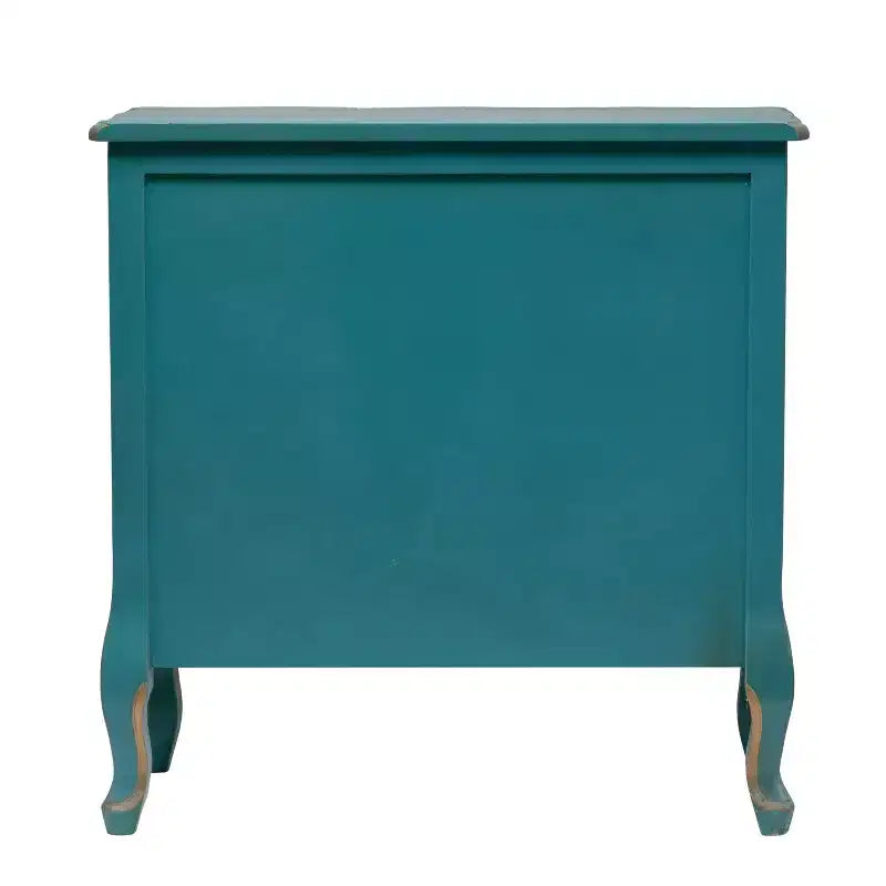Commode bleue vieillie à 3 tiroirs pour adultes