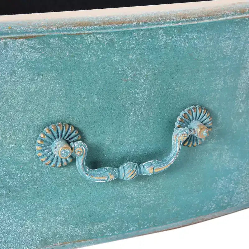 Commode bleue vieillie à 3 tiroirs pour adultes