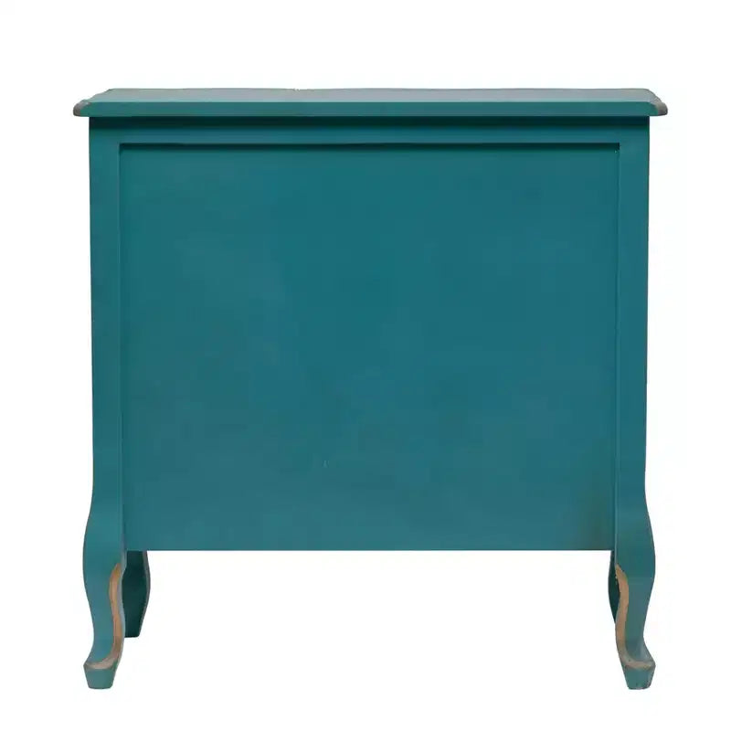 Commode bleue vieillie à 3 tiroirs pour adultes