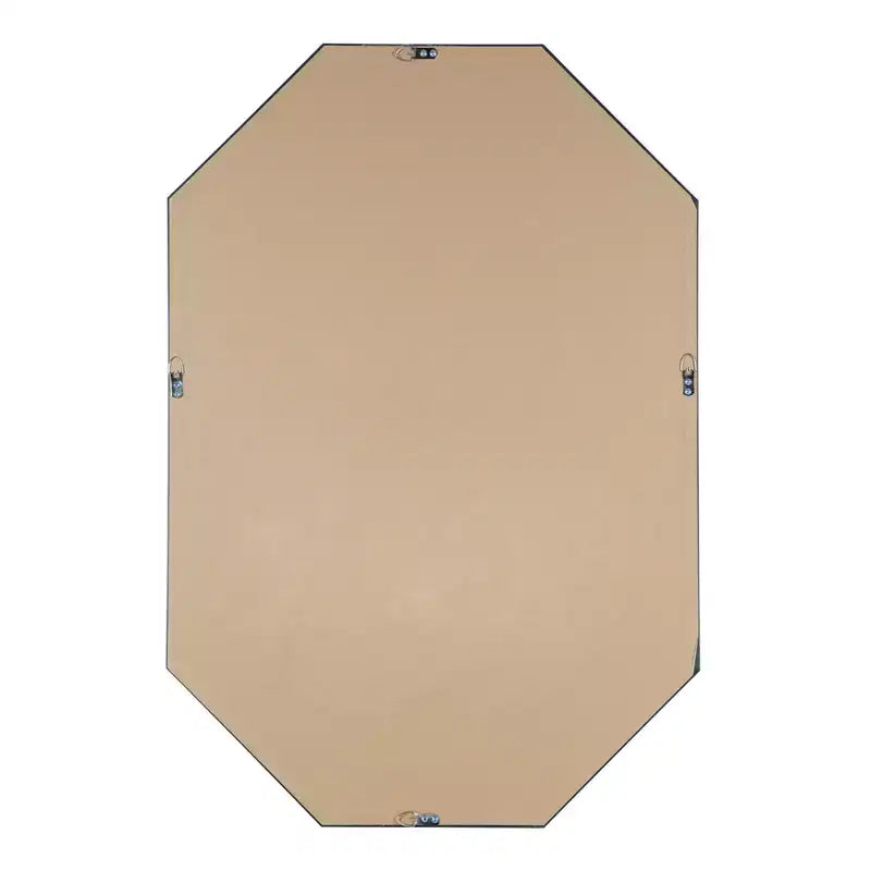Miroir mural octogonal allongé noir et or – 38" x 26"