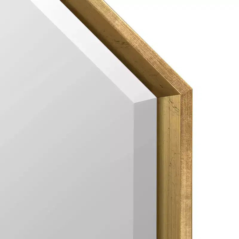 Miroir mural octogonal allongé noir et or – 38" x 26"