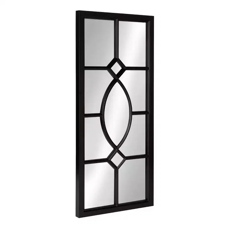 Miroir mural encadré noir / marron / blanc brillant, usage unique