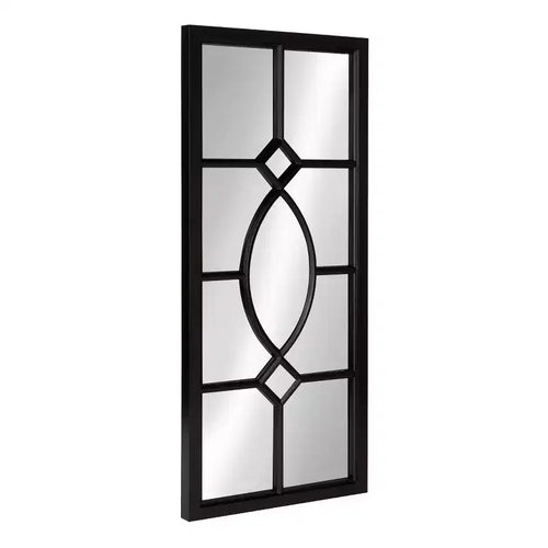 Miroir mural encadré noir / marron / blanc brillant, usage unique