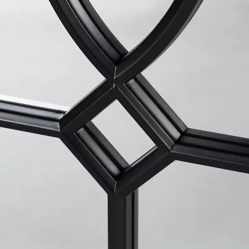 Miroir mural encadré noir / marron / blanc brillant, usage unique
