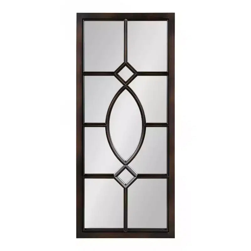 Miroir mural encadré noir / marron / blanc brillant, usage unique
