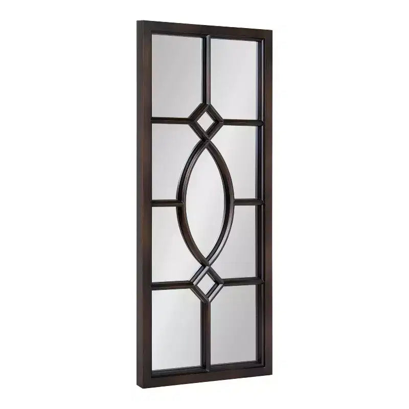 Miroir mural encadré noir / marron / blanc brillant, usage unique