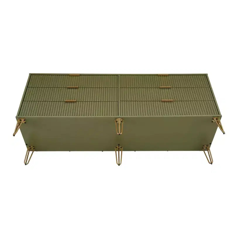 Commode double 6 tiroirs blanc/gris et gris pour 1 personne