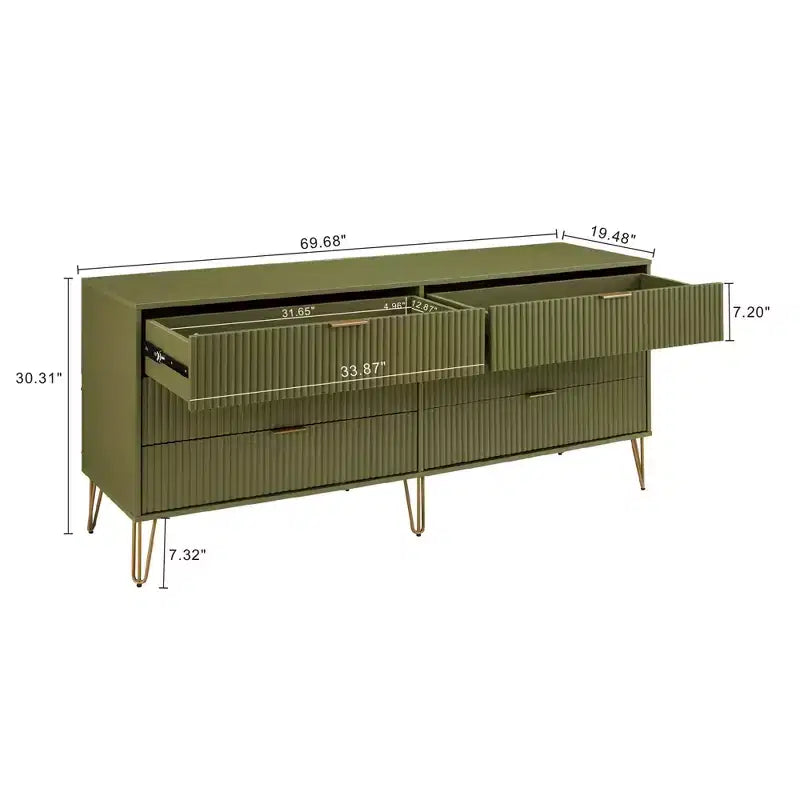 Commode double 6 tiroirs blanc/gris et gris pour 1 personne