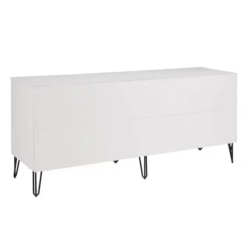 Commode double 6 tiroirs blanc/gris et gris pour 1 personne