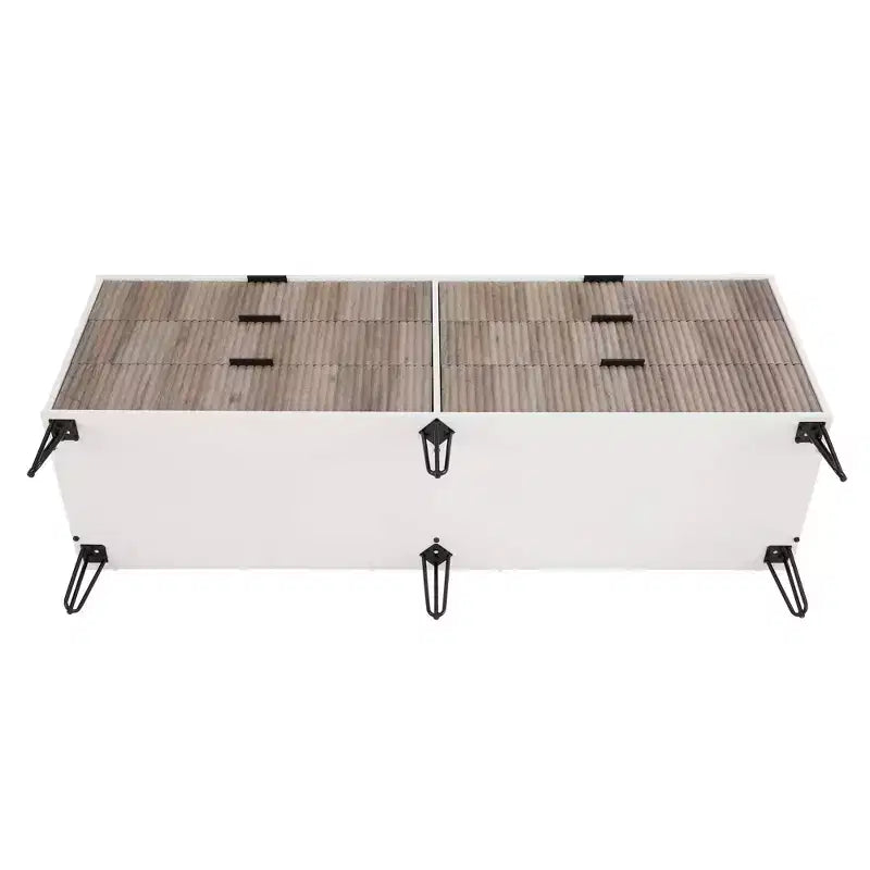 Commode double 6 tiroirs blanc/gris et gris pour 1 personne
