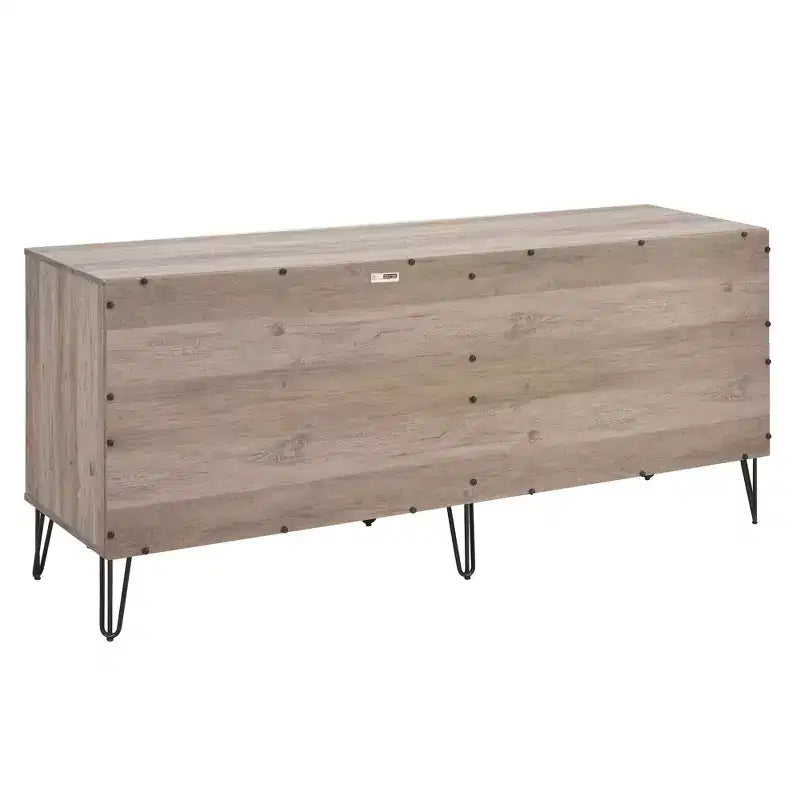 Commode double 6 tiroirs blanc/gris et gris pour 1 personne