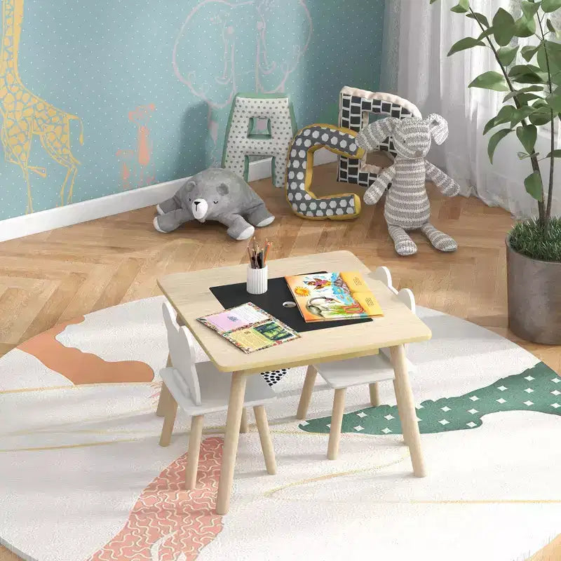 Ensemble de table et 2 chaises blanc pour enfants, 3 ans et +